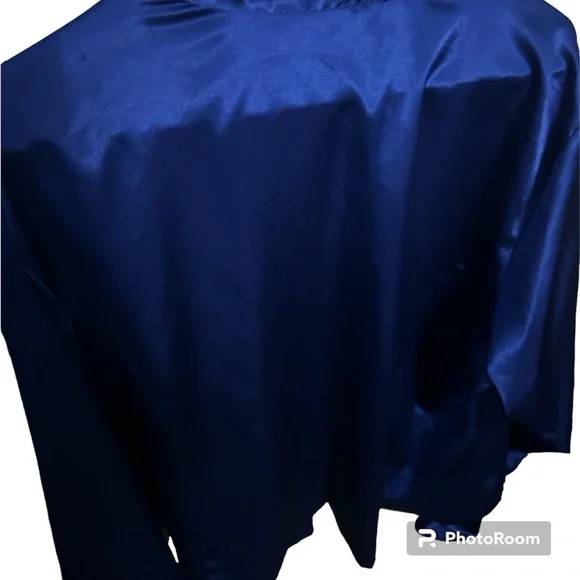 NWOT sag harbor vintage shiny blue long sleeve with cuff buttons button down 24w - Picture 2 of 6